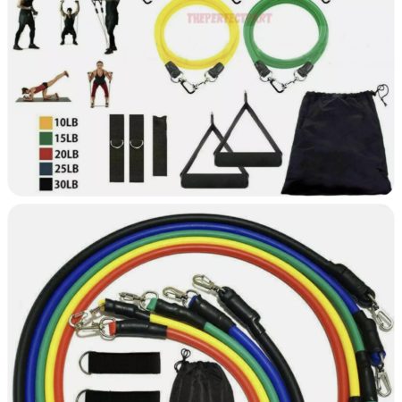 11Pcs Set Resistance Bands Workout Exercise Yoga Crossfit Fitness Training Tubes