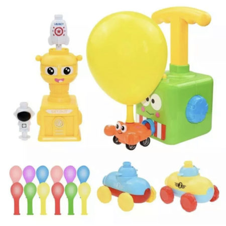 Balloon Launcher Powered Car Toy Set for Kids Children Toddlers Boys Girls Gift