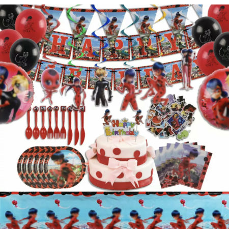 150 Pieces  Miraculous Ladybug Birthday Supplies