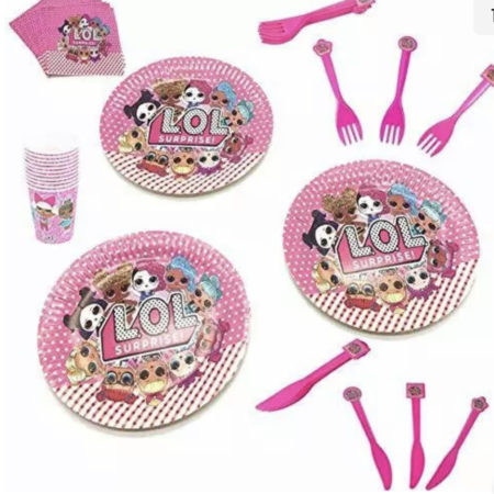 92 Pieces LOL SURPRISE! Birthday Party Supplies  - FOR 10 With Bonus Backpacks