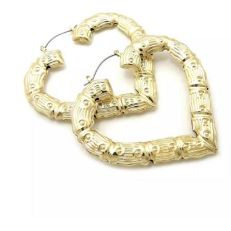 New 3in  Bamboo Pincatch Earrings Door Knockers Hoops