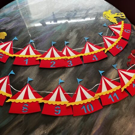 Carnival Birthday Banner Circus Happy Birthday Party Sign Vintage Birthday