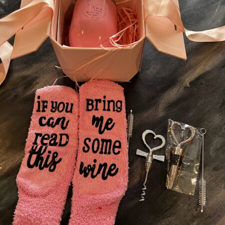 Wine Tumbler  Wine Socks Gift Set, Birthday Christmas Gifts for Mom 12 oz