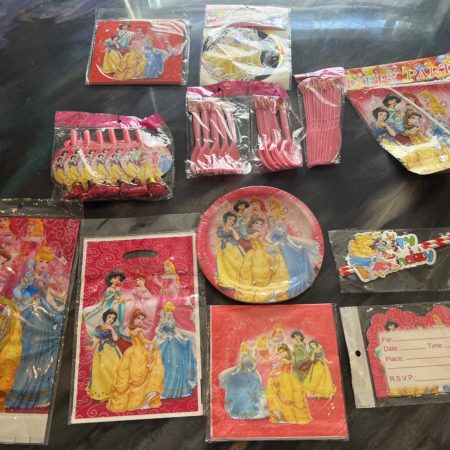 96 Piece Disney Princess Birthday Party Decorations Supplies Plates Invitations