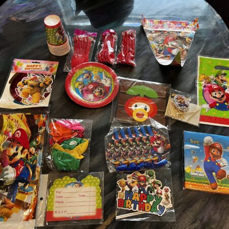 189 Piece Super Mario Bros Party Supplies Birthday Balloons Banner Cake Toppers