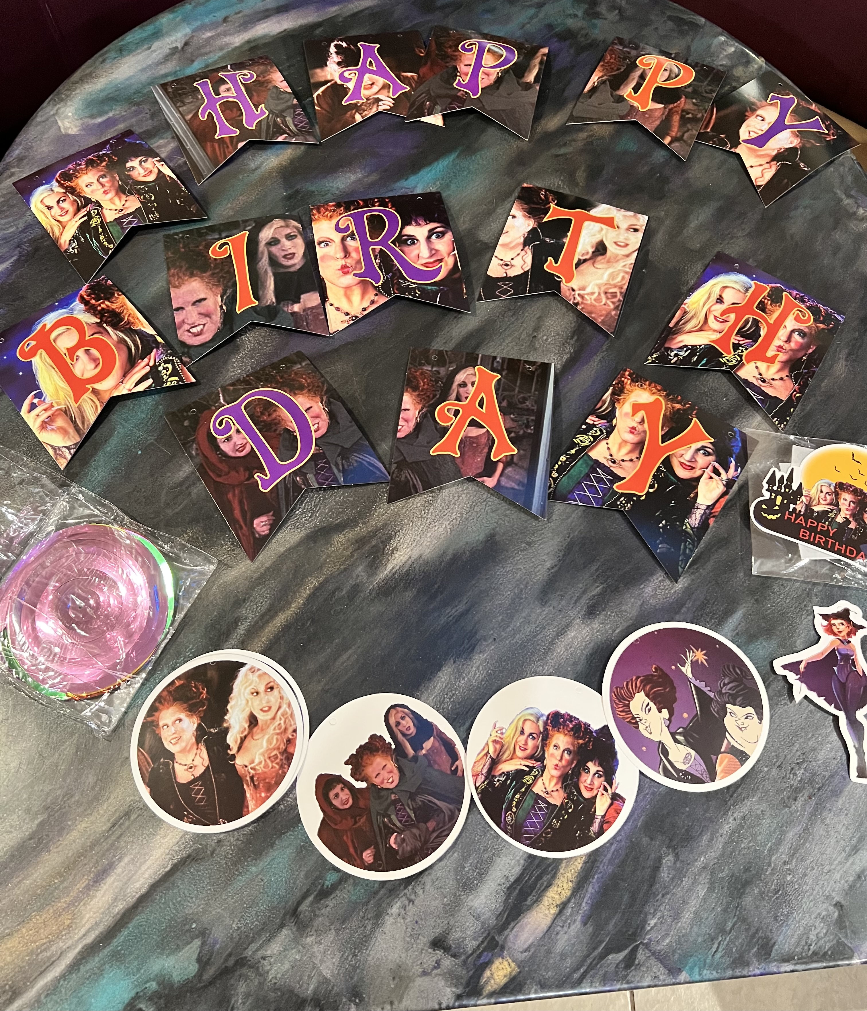 Hocus Pocus Birthday Decorations Banner Cake Toppers Table Decorations