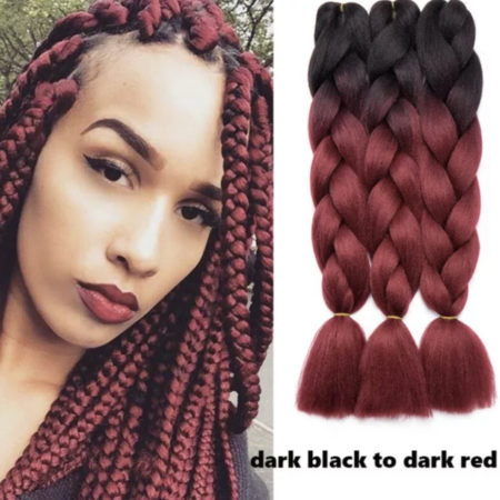 Jumbo Synthetic Ombré Braiding Hair Box Afro Twist Braid For Human