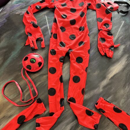 Kids Girls Ladybug Cosplay Costumes Jumpsuit Bodysuit Set Halloween.