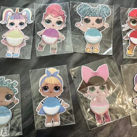 8 Surprise Dolls Girl Birthday Party Supplies ~ Decoration Honeycomb 7x3.5”