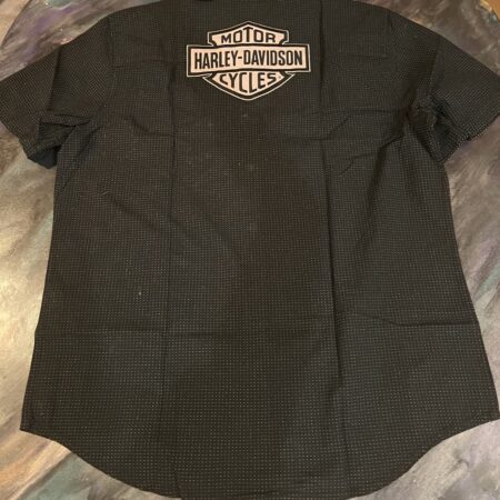 Harley Davidson Short Sleeve Button Down Shirt Men's Black Size XL NEW