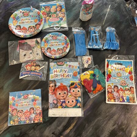 Cocomelon Birthday Party Supplies Service For 10 Plates Cups DrawstringBackpack