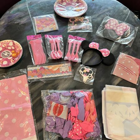 Minnie Mouse Birthday Party Decorations Headband Candy Bar Water Labels Balloons
