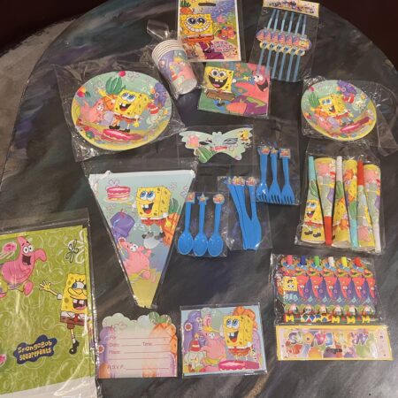 Sponge Bob Decoration Kit Birthday Party Supplies Banner Invitations Masks Straw